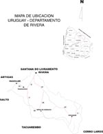 Mapa de ubicacin - Uruguay - Departamento de Rivera